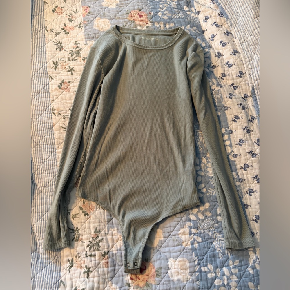 Abercrombie & Fitch Light Blue ribbed bodysuit